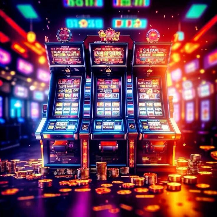 Filipino user playing 7laro slots on smartphone in a vibrant online casino environment